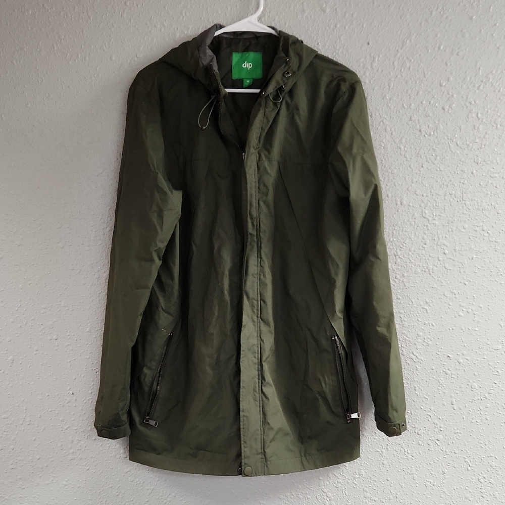 dip Olive Green Hooded Raincoat